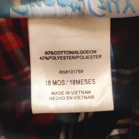 🧮6/$20 Great Guy Boys Plaid Button Up Dress Shirt Sz. 18 mos - Picture 7 of 7